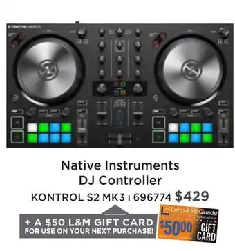 Long & McQuade Native instruments traktor kontrol s2 mk3 dj controller offer