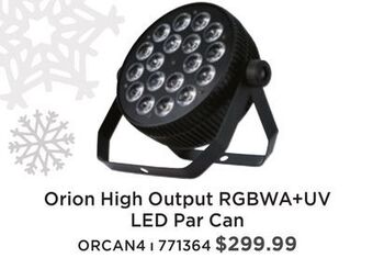Long & McQuade Orion orcan4 high output rgbwa+uv led par can offer