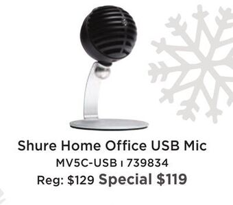 Long & McQuade Shure mv5c-usb home office microphone offer