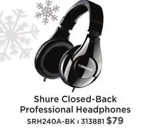 Long & McQuade Shure srh240a closed-back professional headphones offer
