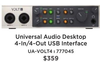 Long & McQuade Universal audio volt 4 usb interface offer