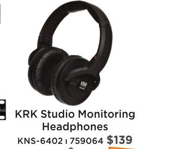 Long & McQuade Krk kns 6402 studio monitoring headphones offer