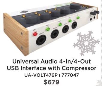 Long & McQuade Universal audio volt 476p usb interface with compressor offer