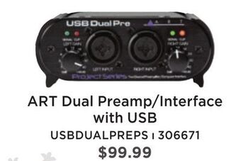 Long & McQuade Art pro audio usb dual preamp & computer interface offer