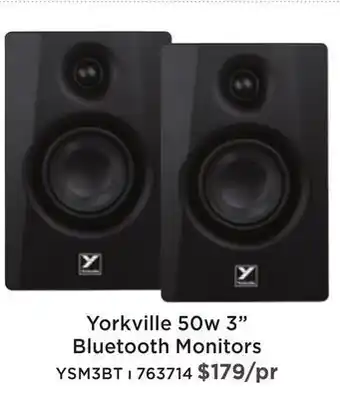Yorkville powered 50-watt 3.5" monitor w/bluetooth (active + passive pair)
