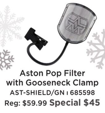 Long & McQuade Aston shield gn pop filter with gooseneck clamp offer