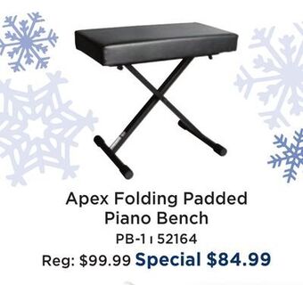 Long & McQuade Yorkville folding padded piano bench offer