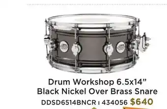 Long & McQuade Drum workshop black nickel over brass snare - 6.5x14 offer