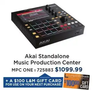Long & McQuade Akai mpc one standalone music production center offer