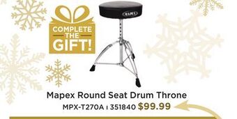 Long & McQuade Mapex round seat drum throne offer