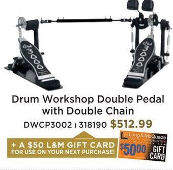 Long & McQuade Drum workshop 3000 series double pedal with double chain offer