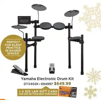Long & McQuade Yamaha dtx402k electronic drum kit offer