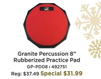 Long & McQuade Granite percussion rubberised practice pad - 8'' offer