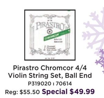 Long & McQuade Pirastro violin chromcor set ball end 4/4 offer