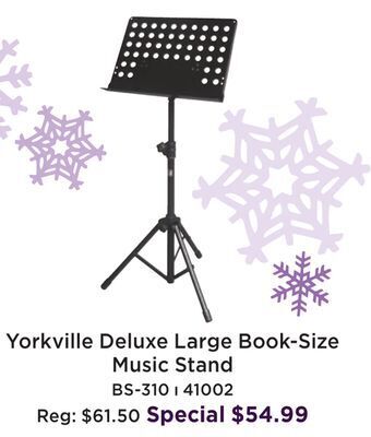 Long & McQuade Yorkville deluxe large book size music stand offer