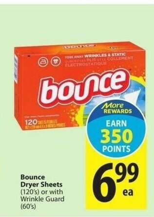Save on Foods Bounce dryer sheets offer