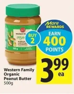Save on Foods Western family organic peanut butter offer