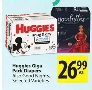 Save on Foods Huggies giga pack diapers offer