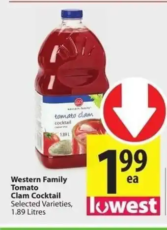 Save on Foods Western family tomato clam cocktail offer