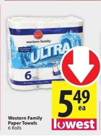 Save on Foods Western family paper towels offer
