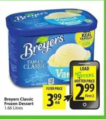 Save on Foods Breyers classic frozen dessert offer