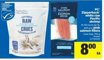 Real Canadian Superstore PC zipperback white raw pacific shrimp offer
