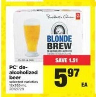 Real Canadian Superstore PC de-alcoholized beer offer