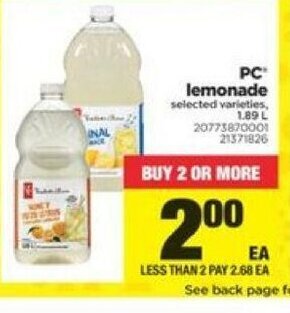 Real Canadian Superstore PC lemonade offer