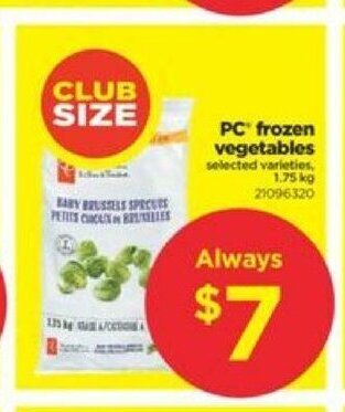 Real Canadian Superstore PC frozen vegetables offer