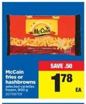 Real Canadian Superstore Mccain fries or hashbrowns offer
