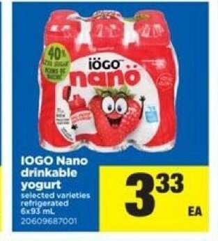 Real Canadian Superstore IOGO nano drinkable yogurt offer