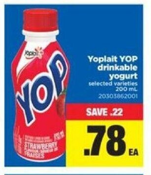 Real Canadian Superstore Yoplait YOP drinkable yogurt offer
