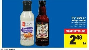 Real Canadian Superstore PC BBQ or wing sauce offer