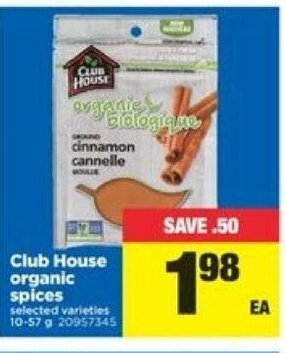 Real Canadian Superstore Club house organic spices offer