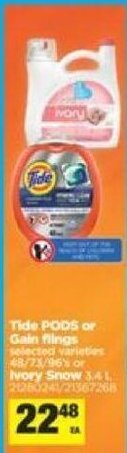 Real Canadian Superstore Tide PODS or gain flings offer