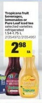 Real Canadian Superstore Tropicana fruit beverages offer