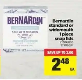 Real Canadian Superstore Bernardin standard or widemouth 1 piece snap lids offer