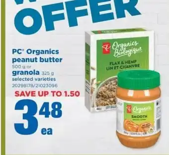 Real Canadian Superstore Organics peanut butter offer