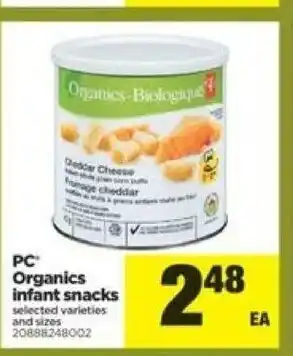 Real Canadian Superstore Organics infant snacks offer