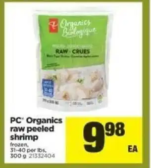 Real Canadian Superstore Organics raw peeled shrimp offer