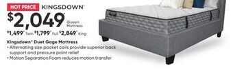 Sleep Country Kingsdown duet gage mattress offer