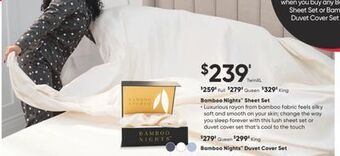 Sleep Country Bamboo nights duvet cover set offer