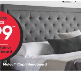 Sleep Country Malouf capri headboard offer
