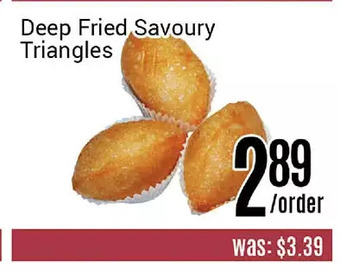Nations Fresh Foods Deep fried savoury triangles offer