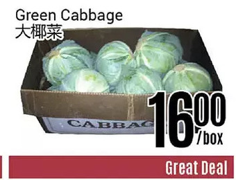 Nations Fresh Foods Green cabbage offer