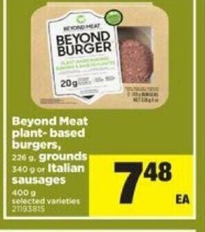 Real Canadian Superstore Beyond Meat plant-based burgers offer