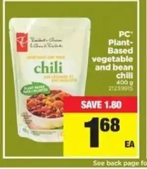 Real Canadian Superstore Plant-Based vegetable and bean chill offer