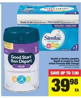Real Canadian Superstore Nestle or Similac powder liquid or ready-to-feed infant formula with Omega offer