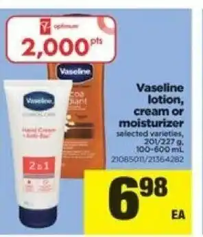 Real Canadian Superstore Vaseline lotion cream or moisturizer offer