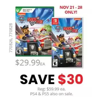 GameStop Paw patrol grand prix offer